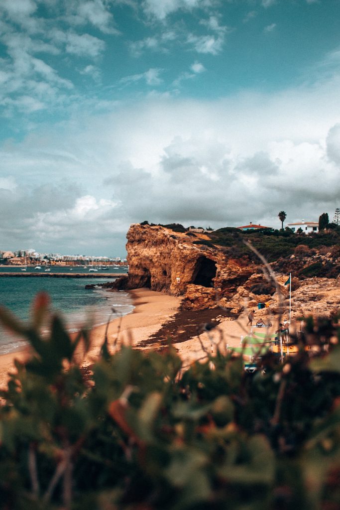 secluded-beach-cave-albufeira-coast-algarve
