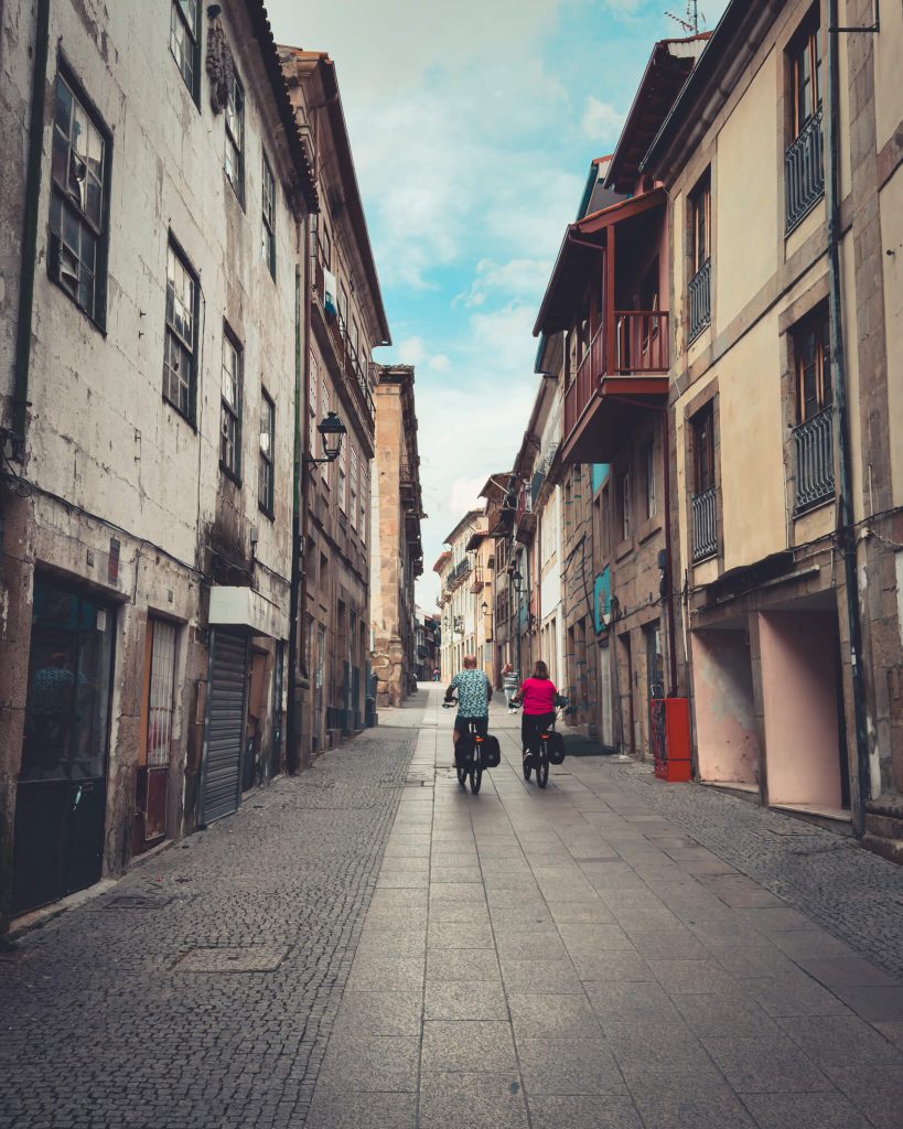 cycling-through-historic-street-chaves-portugal